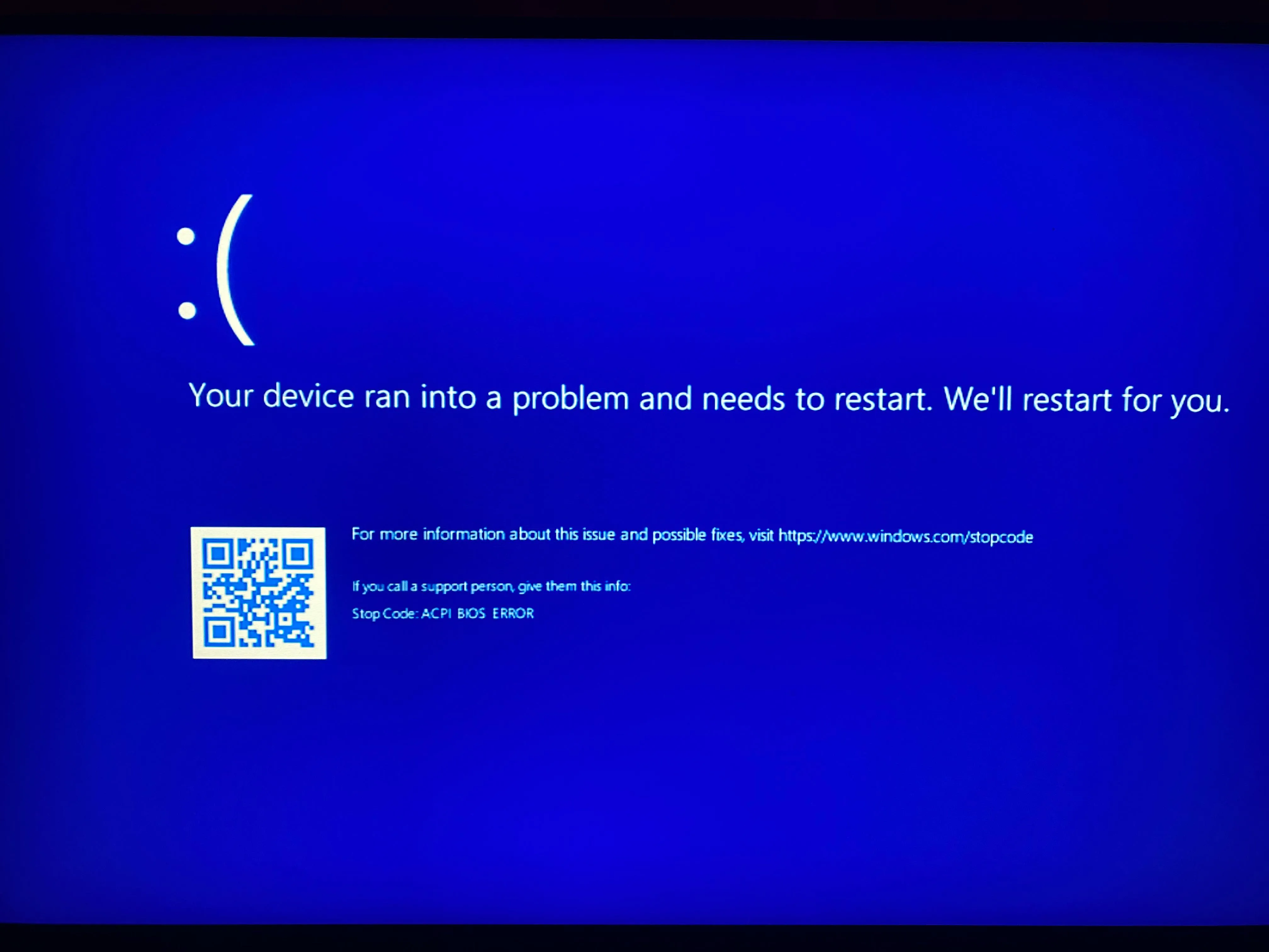 What is ACPI BIOS ERROR? Windows Blue Screen Error and Solutions