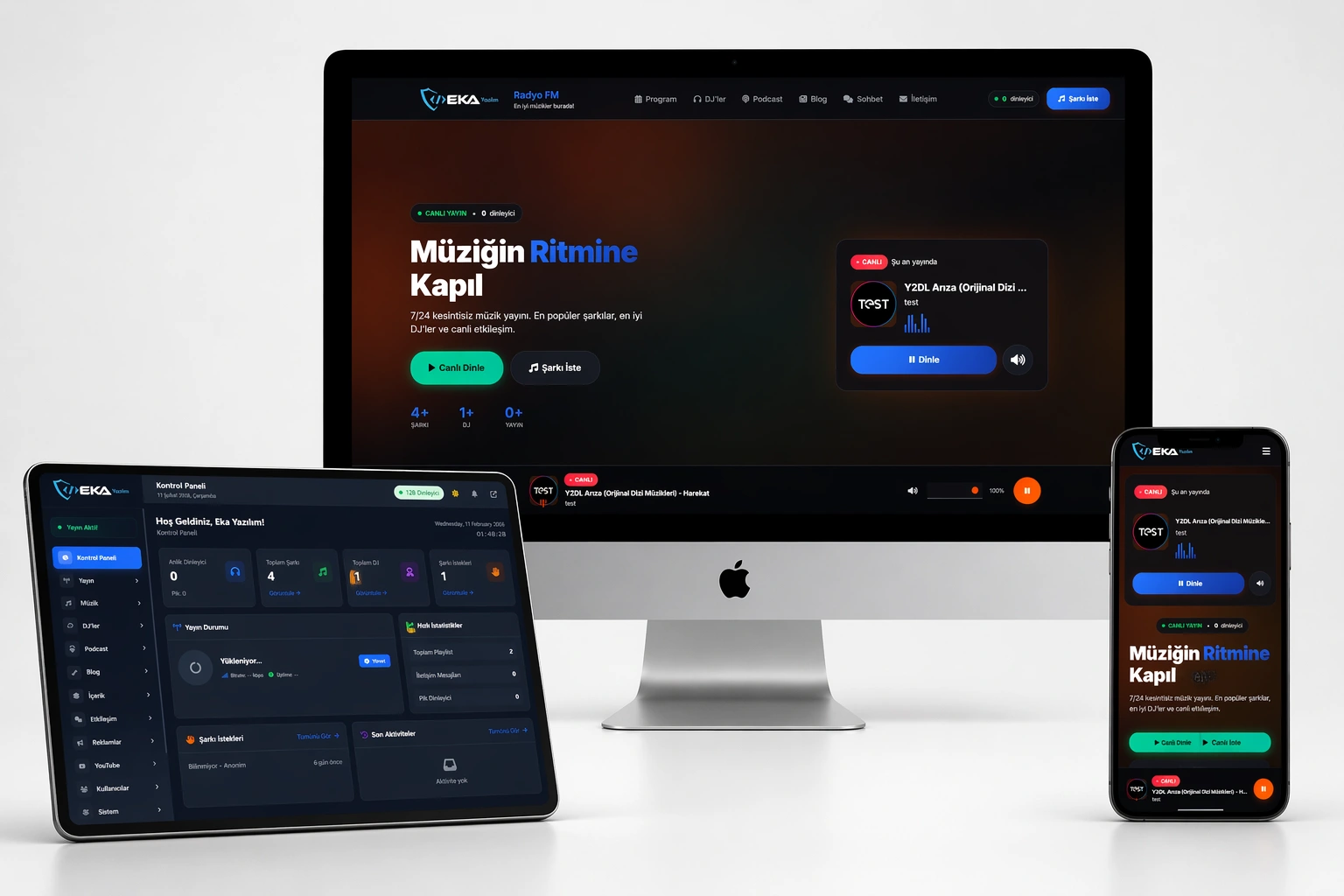 Profesyonel Online Radyo Yönetim Sistemi