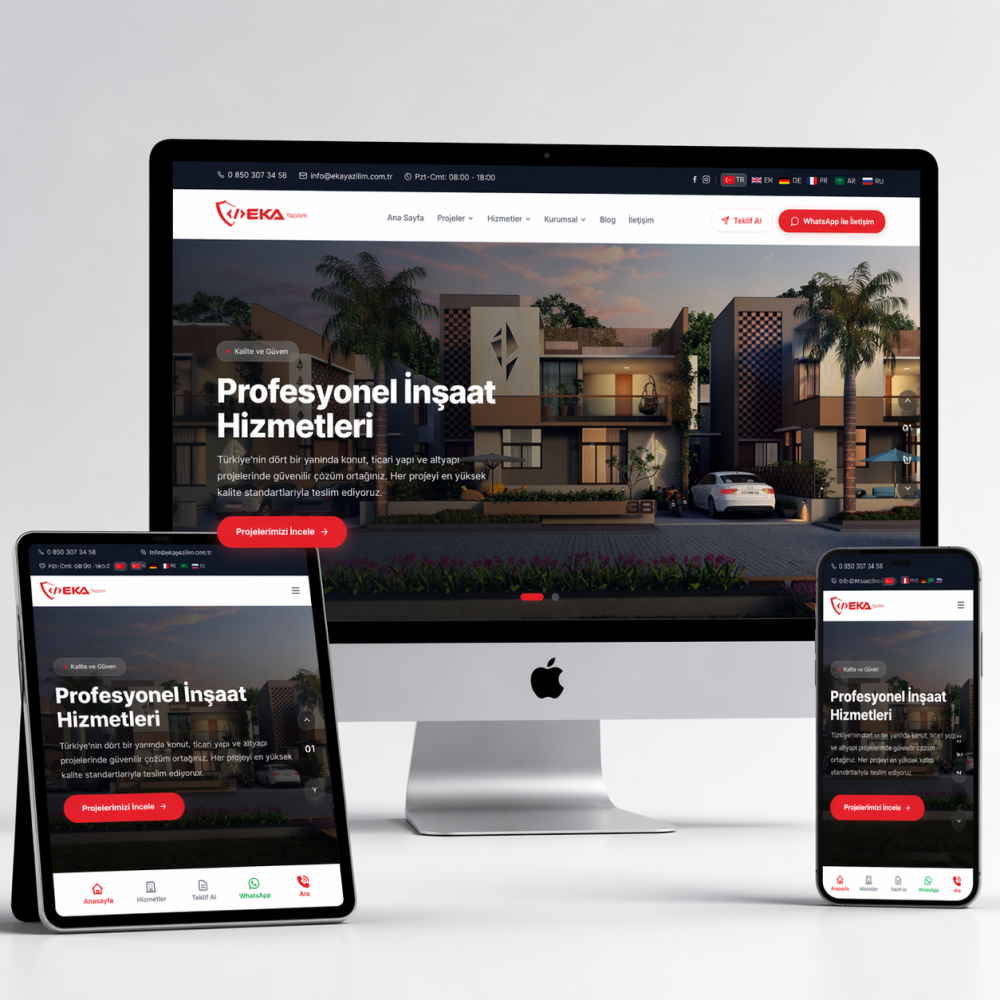 İnşaat Firması Kurumsal Web Sitesi Scripti
