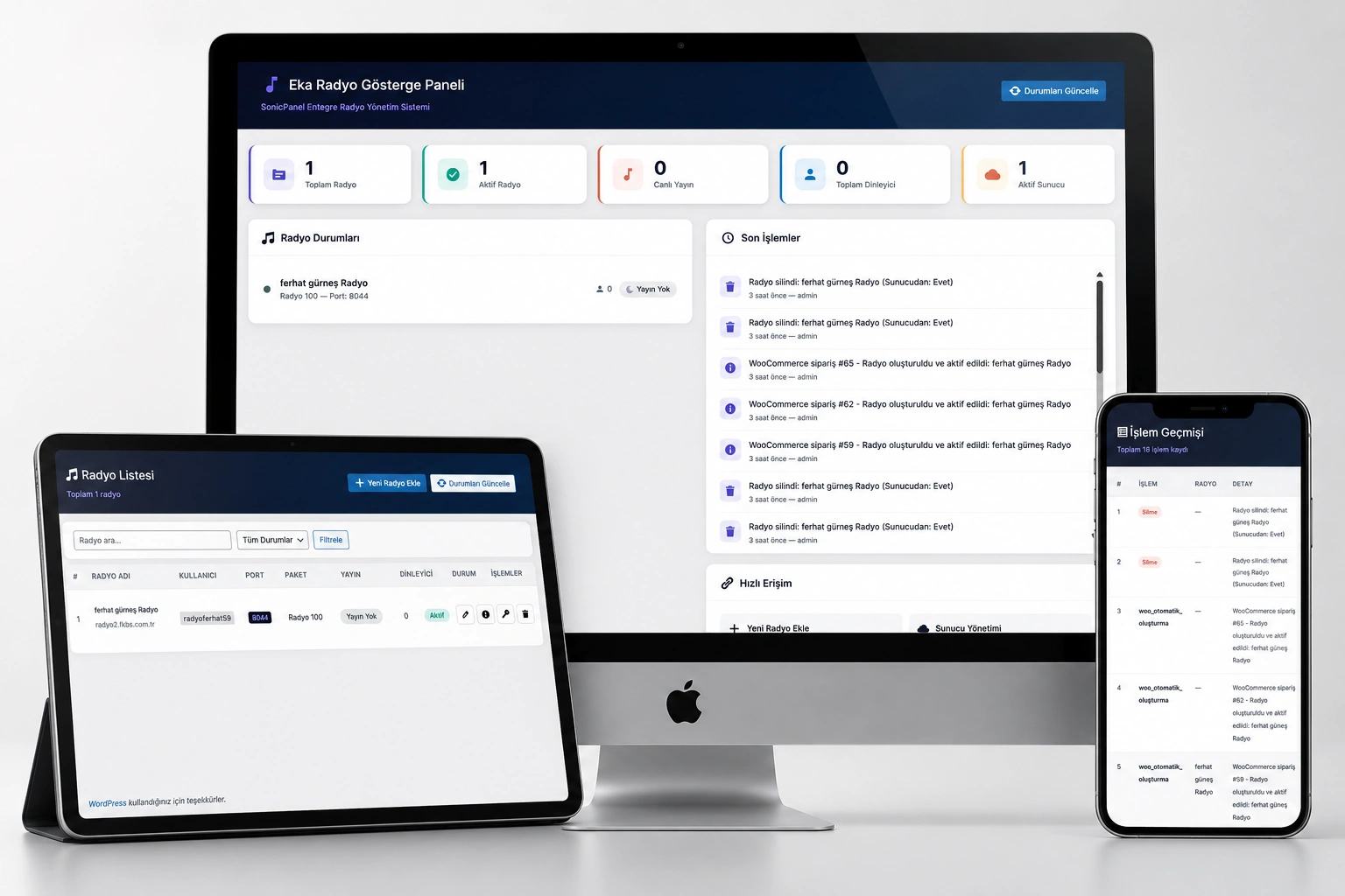 Eka Radyo — SonicPanel WordPress Entegrasyonu