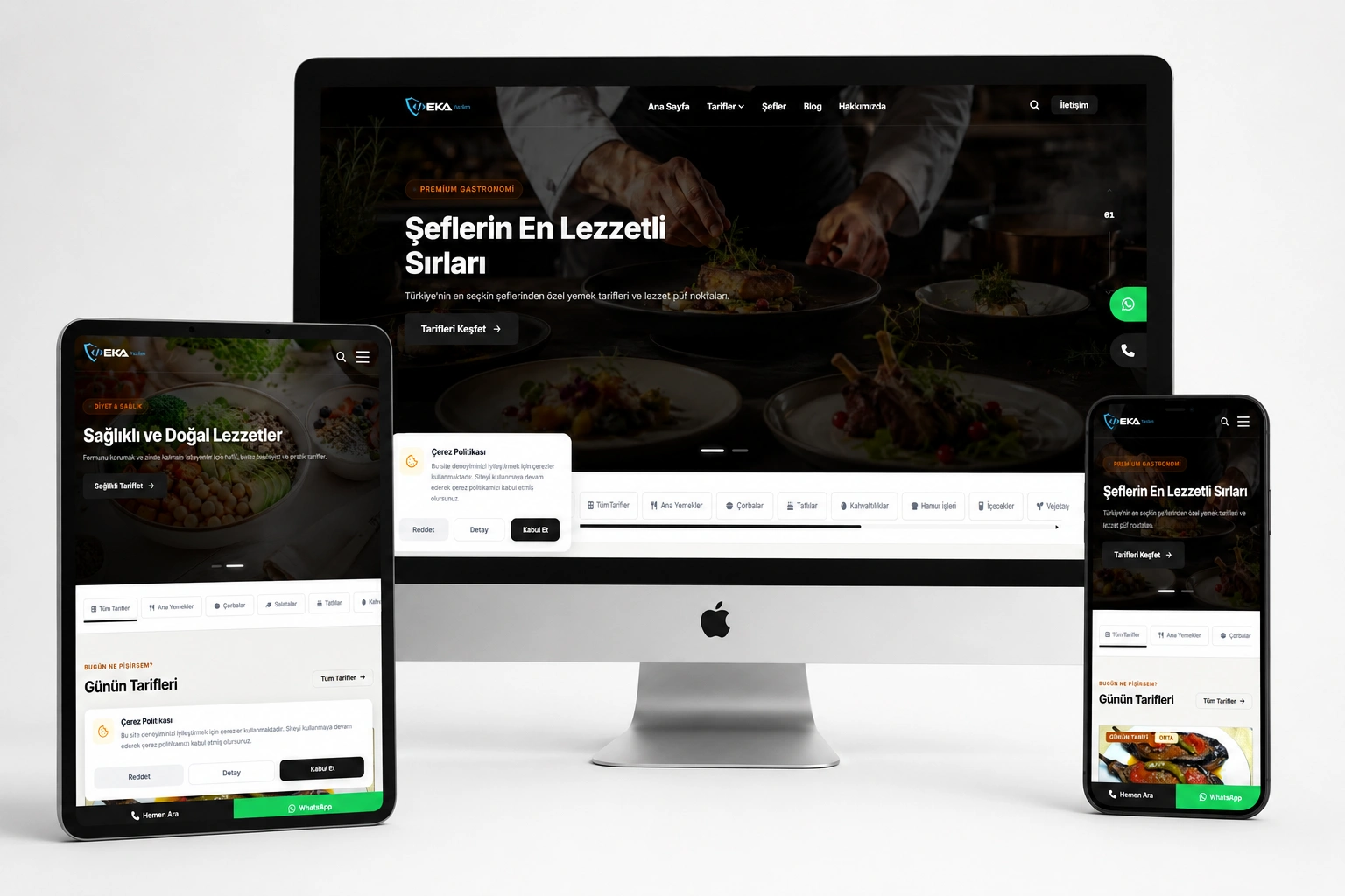 Premium Gastronomi & Yemek Tarifi Portal Scripti