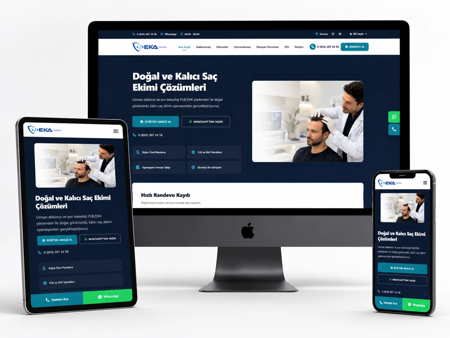 Saç Ekimi Kliniği Web Sitesi Scripti – Randevu Sistemli Klinik Yazılımı