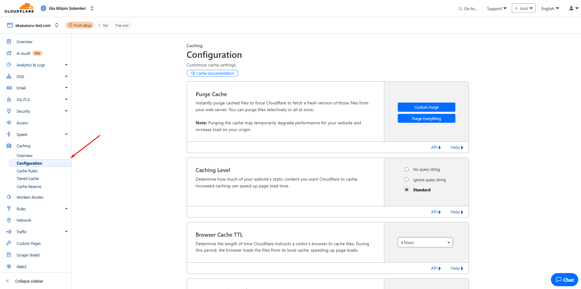 Cloudflare Önbellek ve Optimizasyon Ayarları