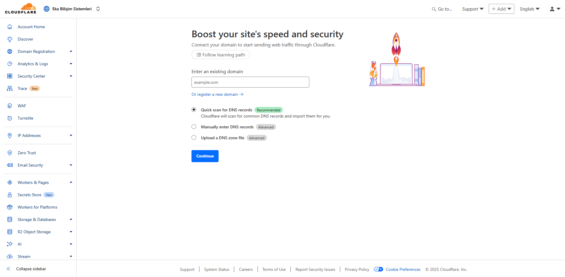 Cloudflare Site Ekleme