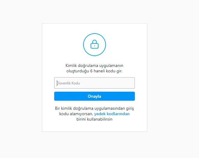 Instagram İki Faktörlü Doğrulama
