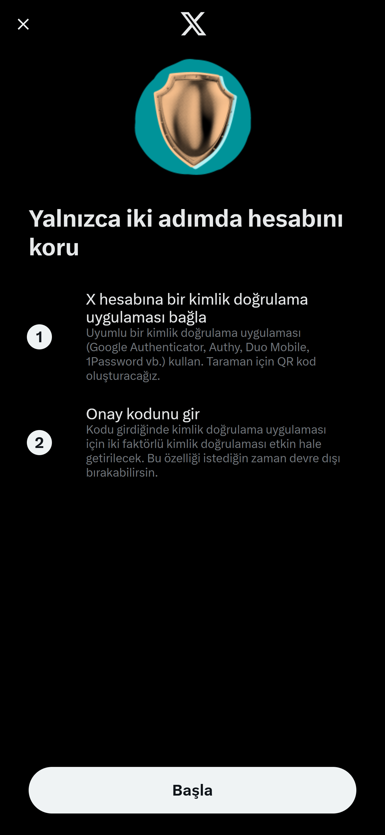 Twitter İki Faktörlü Doğrulama