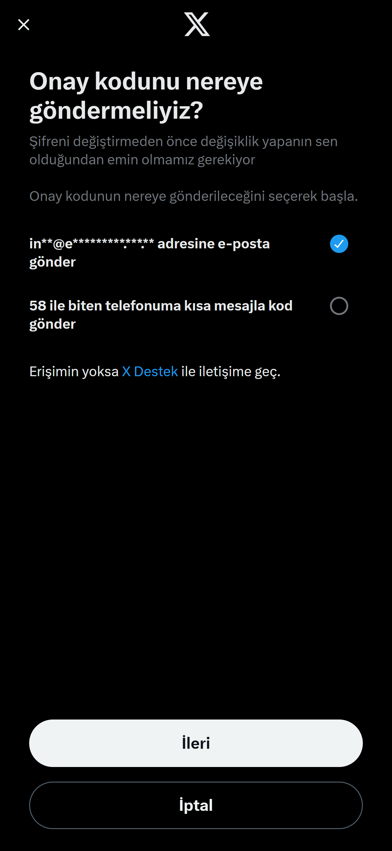 Twitter Şifre Sıfırlama
