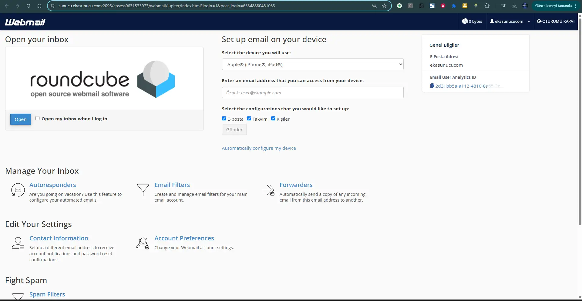 Webmail Giriş Ekranı
