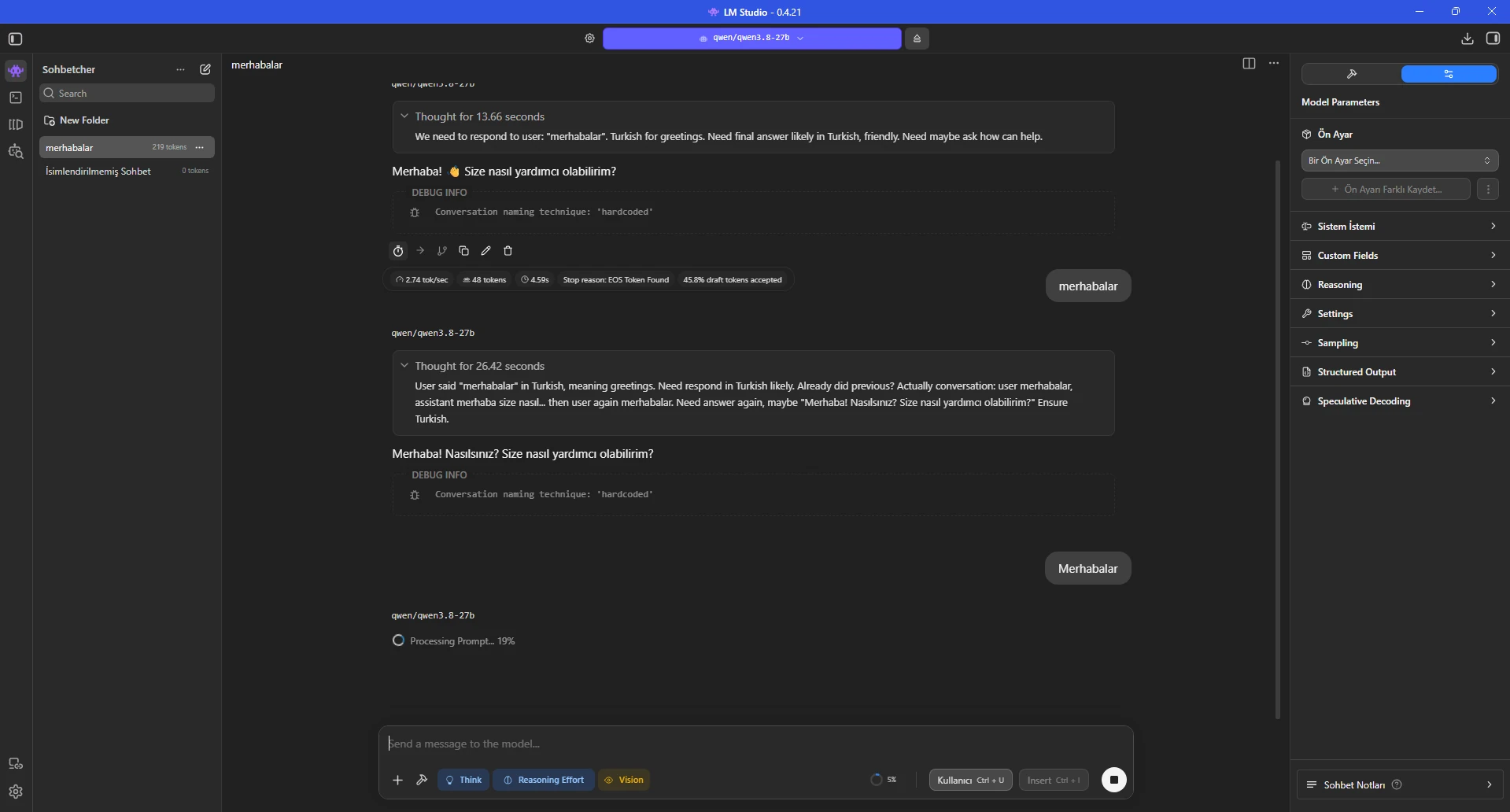 Maksimum offload denemesinde prompt işleme aşamasının ilerlemesi. Maksimum offload denemesinde prompt işleme aşamasının ilerlemesi.